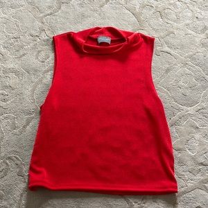 Red turtle neck tank top